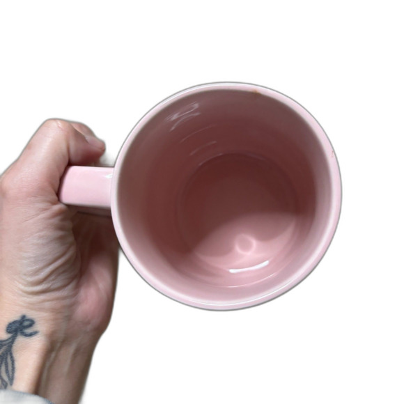 Jerry Lee NWT 'Caution: I Don't Do Mornings' Minnie Mouse Coffee Mug Disney Pink - Picture 2 of 5